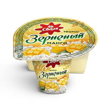 

Творог зерненый Сваля 5% и фруктовый наполнитель манго 130 г