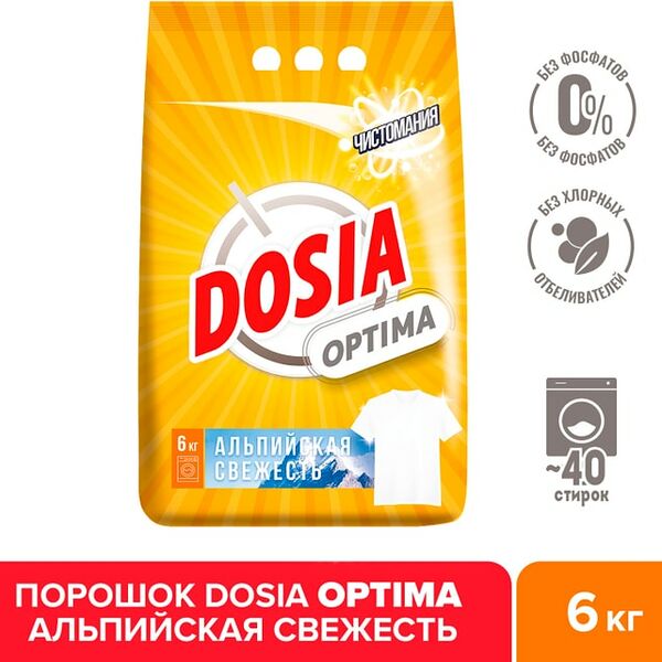 Стиральный порошок Dosia Optima Альпийская Свежесть 6кг