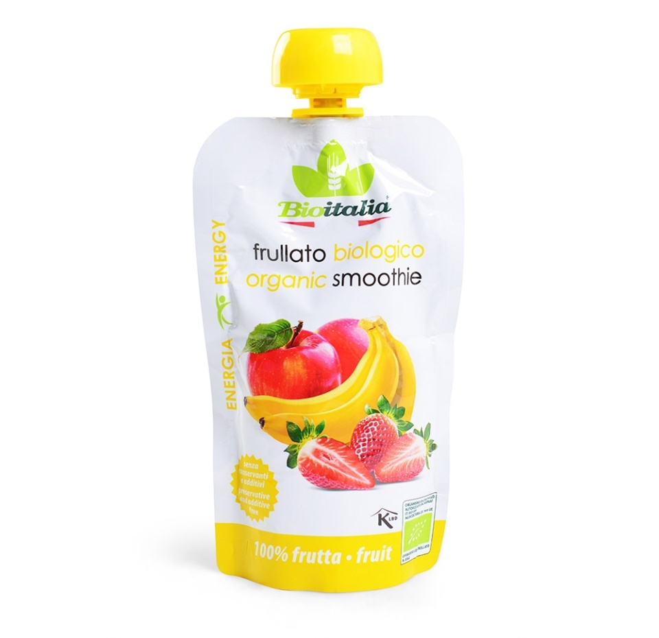 

Пюре Bioitalia из яблока, клубники и банана, 120 г