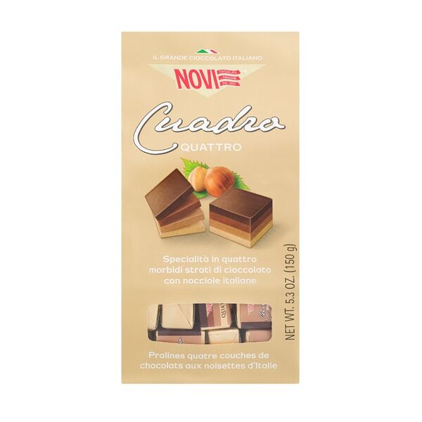 Конфеты Novi из 4-х видов шоколада (темного, Джандуйя, молочного и белого) 150г, Италия
