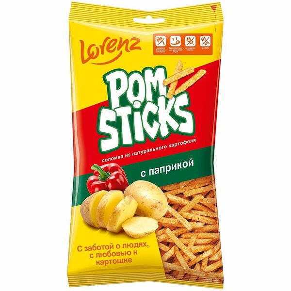 Чипсы картофельные соломкой Pomsticks с паприкой