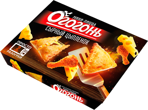 Мини-пицца Огогонь Сырный цыпленок замороженная, 250г