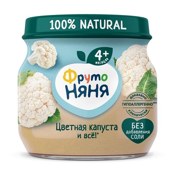 Пюре овощное ФрутоНяня Цветная капуста с 4 месяцев 80 г