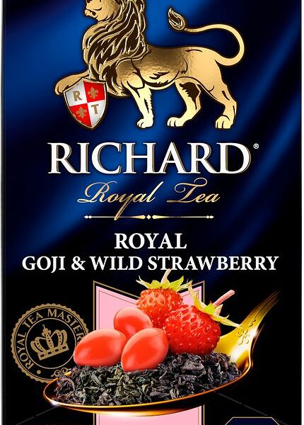 Чай черный Richard Royal Goji & Wild Strawberry ароматизированный 25 саше, 42.5 г