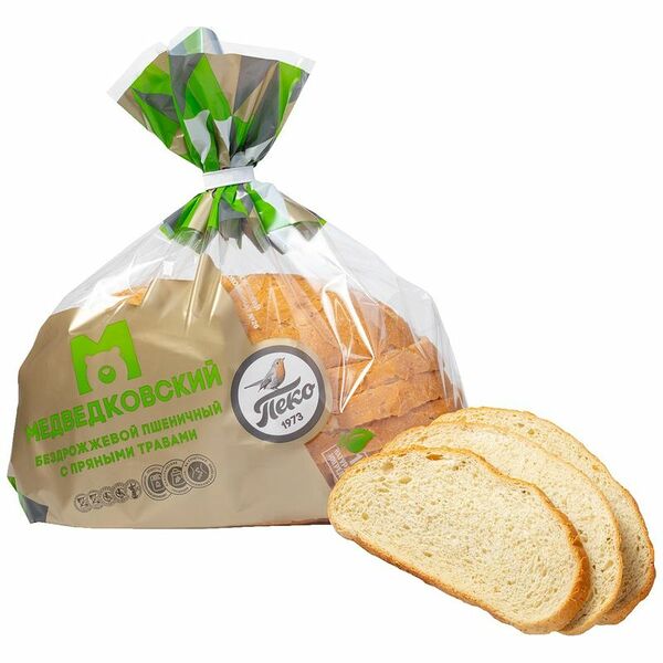 Хлеб Пеко Медведковский Пшеничный с пряными травами нарезка 300г