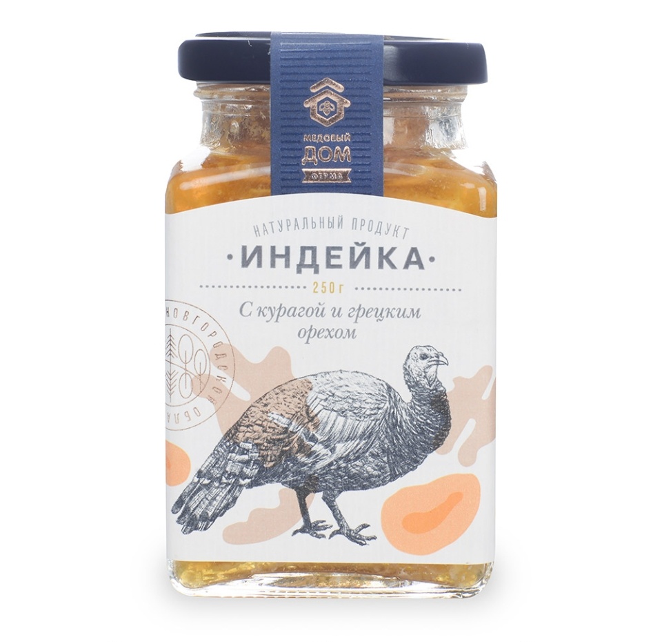 

Индейка с курагой и грецким орехом Медовый дом, 250г