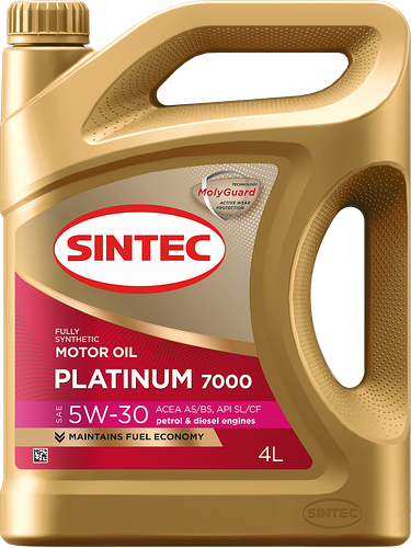 Масло моторное Sintec Platinum 7000 5W-30 A5/B5 SL синтетическое 4 л