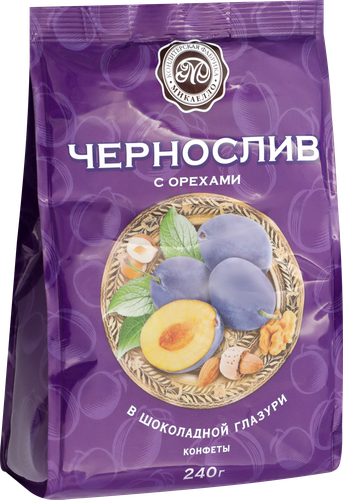 

Конфеты Микаелло чернослив с орехами в шоколадной глазури 240 г