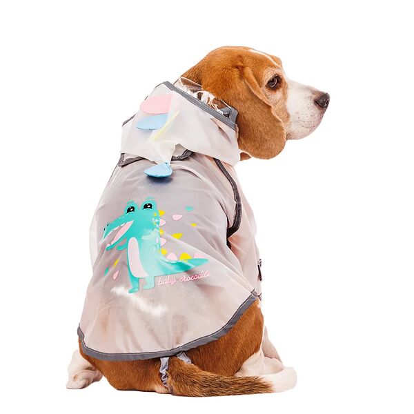 Дождевик для собак с капюшоном 4XL прозрачный (унисекс)
