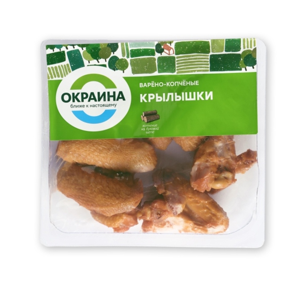 

Продукт из мяса птицы Окраина крылышки куриные в/к, Россия