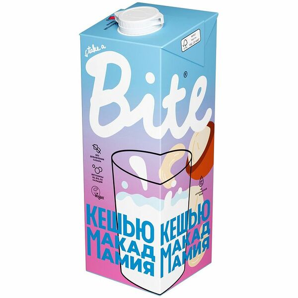Напиток Take a bite Кешью-Макадамия растительный ультрапастеризованный, 1л