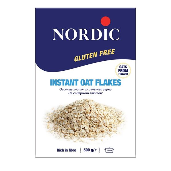 Хлопья Nordic овсяные из цельного зерна без глютена 500 г