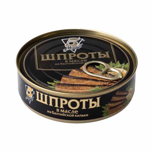 Шпроты 5 Морей из балтийской кильки в масле
