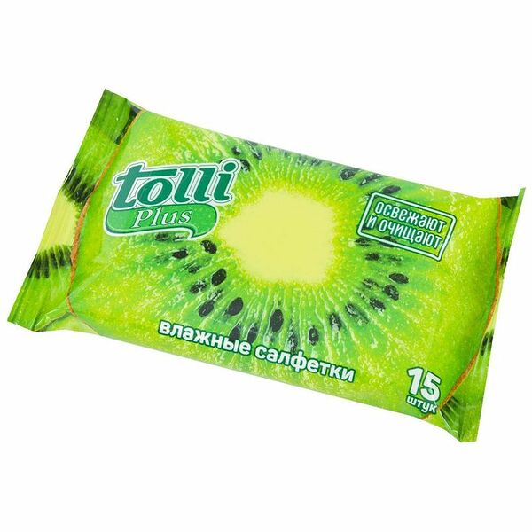 Салфетки влажные Tolli Plus очищающие, 15 шт
