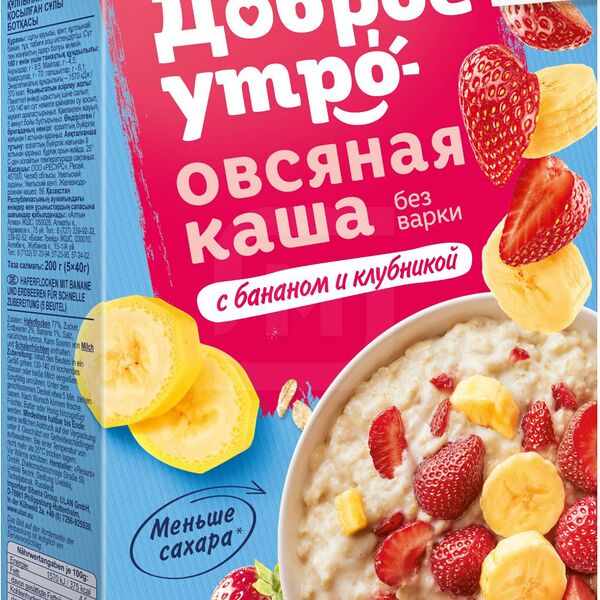 Каша Увелка овсяная Банан и Клубника