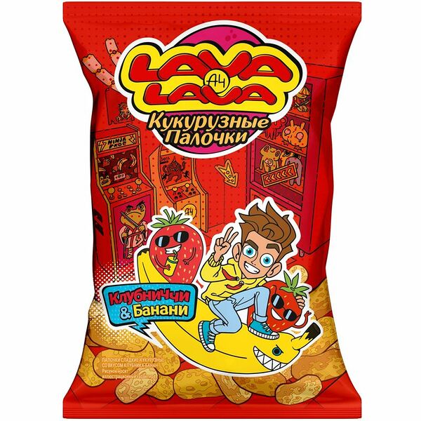 Палочки кукурузные Lava Lava со вкусом клубника-банан, 50г