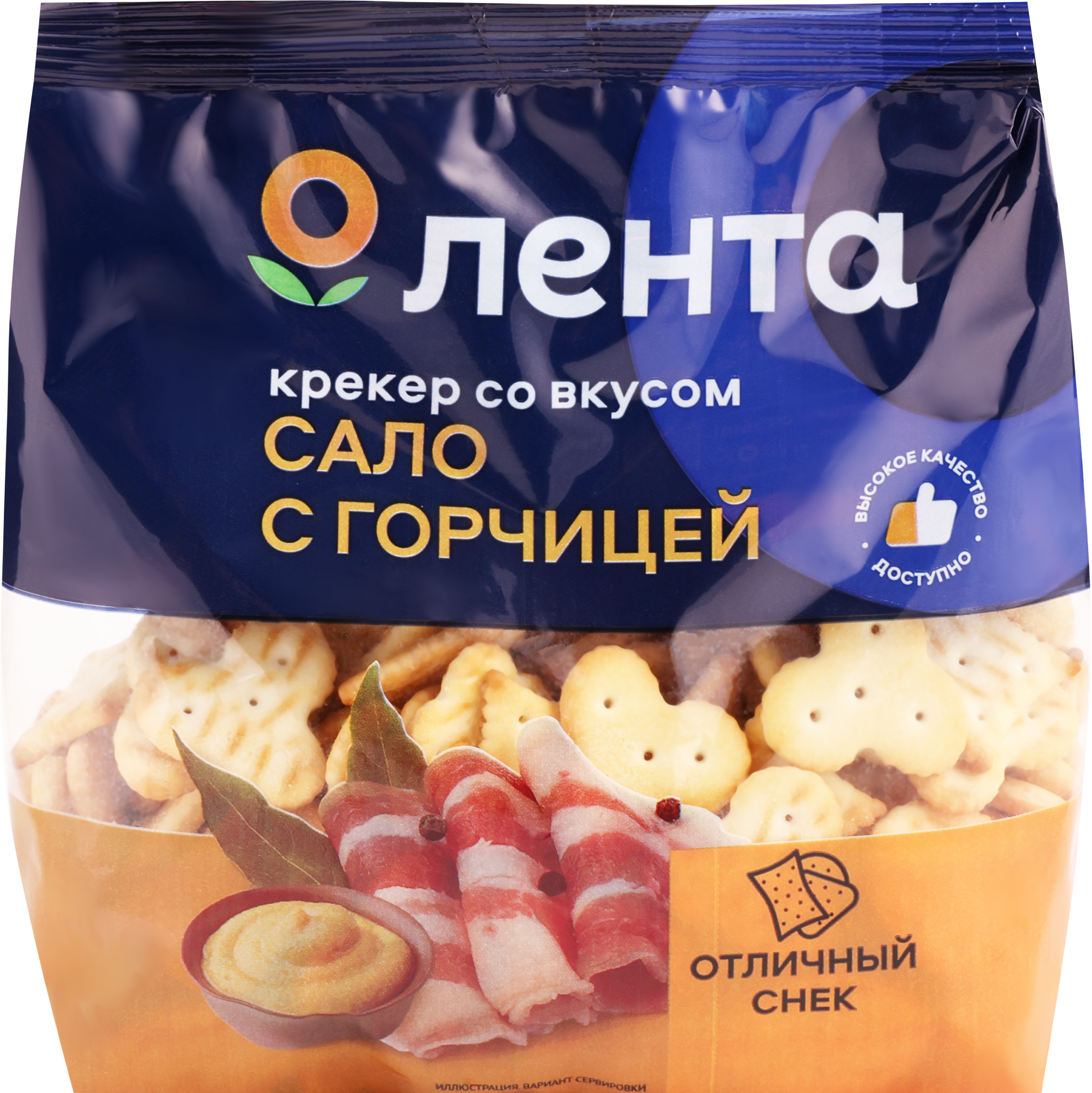 

Крекер ЛЕНТА со вкусом сало с горчицей