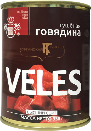

Говядина тушеная Велес высший сорт ГОСТ 338 г