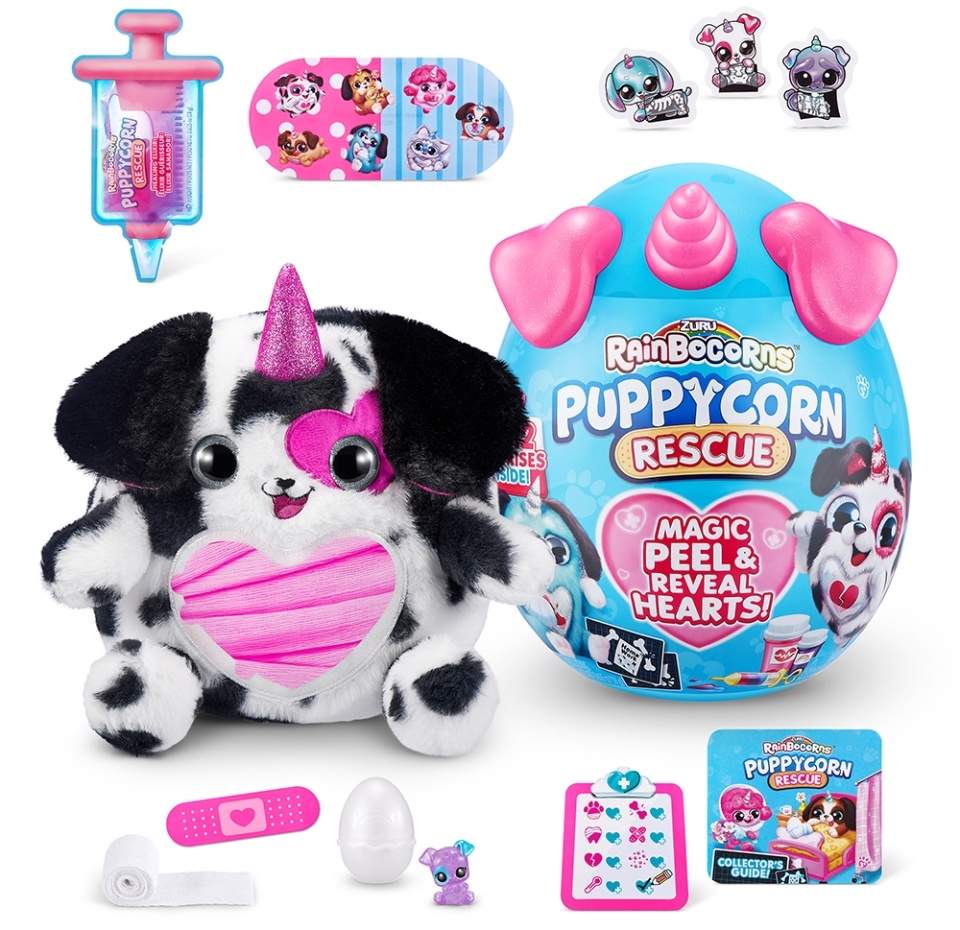 

Игровой набор Zuru Rainbocorns сюрприз в яйце Puppycorn Rescue плюш щенок мини питомец в яйце, наклейки, в ассортименте, Китай