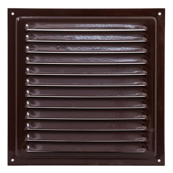 Решетка вентиляционная с сеткой, 200х200 мм, сталь