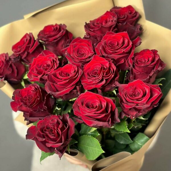 Розы Кения красные 60 см 15шт