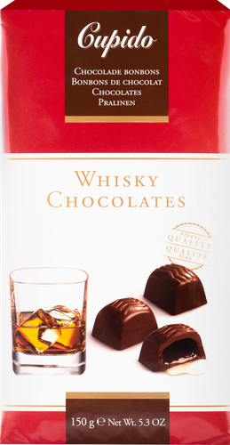 

Конфеты шоколадные CUPIDO Whisky с алкогольной начинкой 150 г