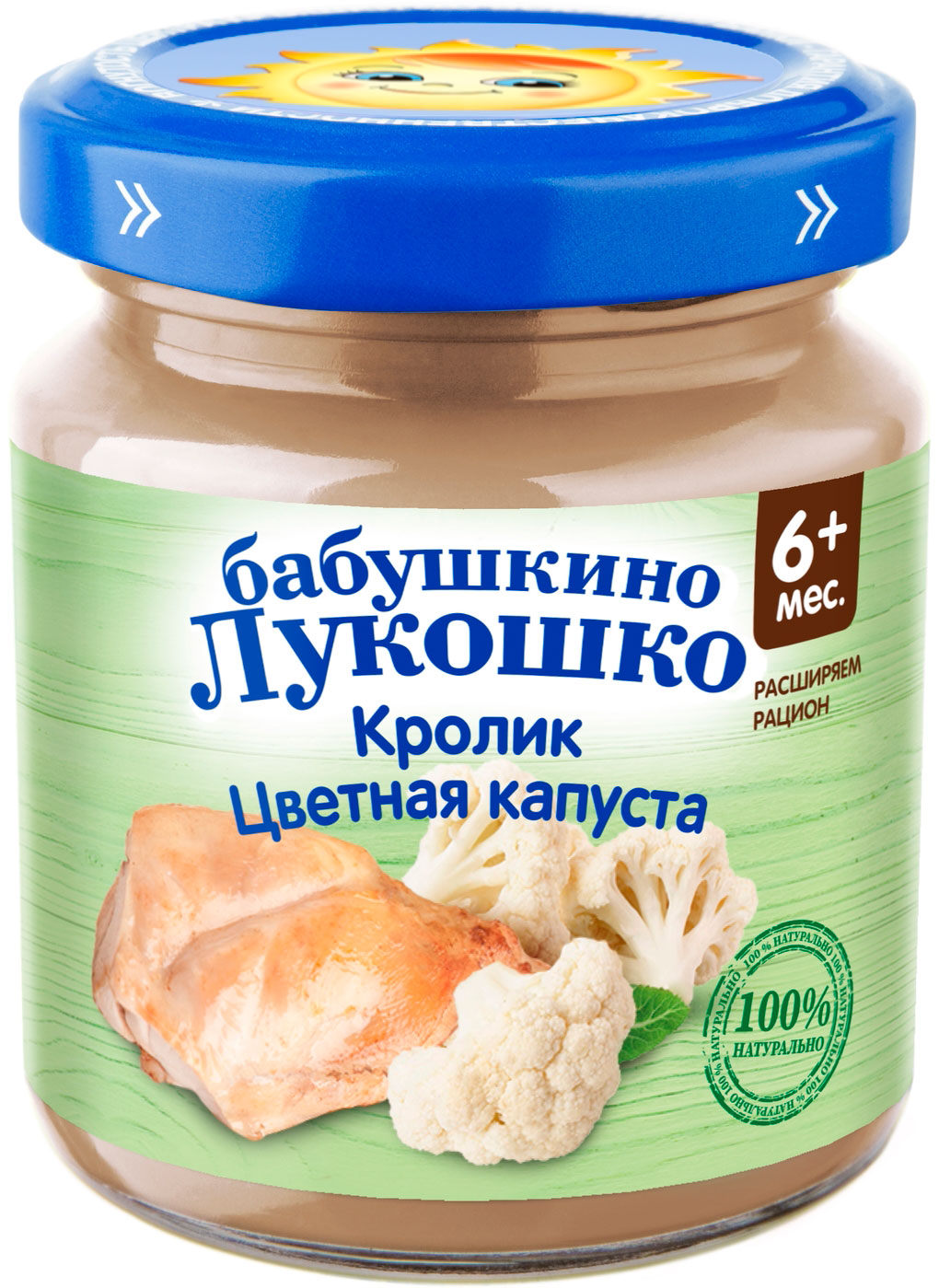 

Пюре Бабушкино Лукошко Цветная капуста Кролик с 6 месяцев