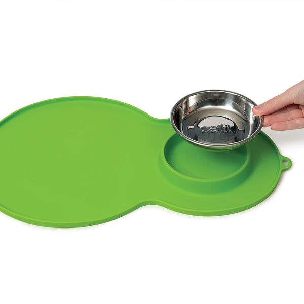 Catit мат зеленый большой с миской