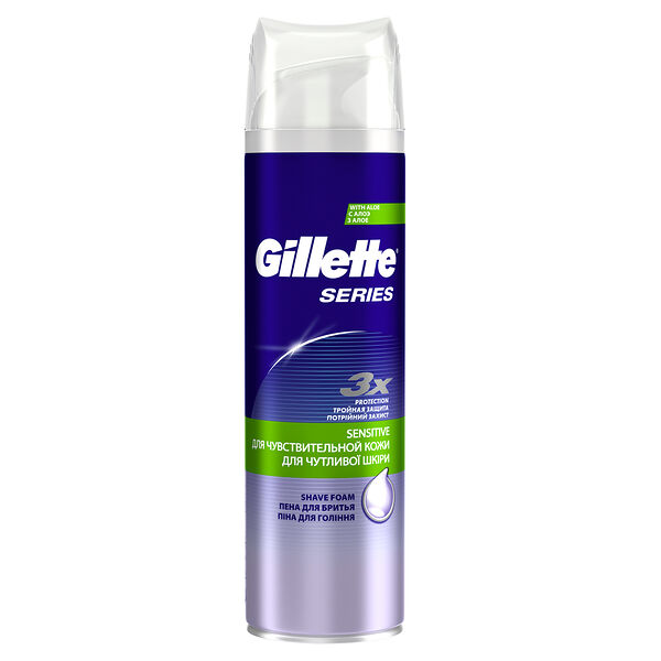 Пена Gillette Series 3х Protection для бритья с алоэ