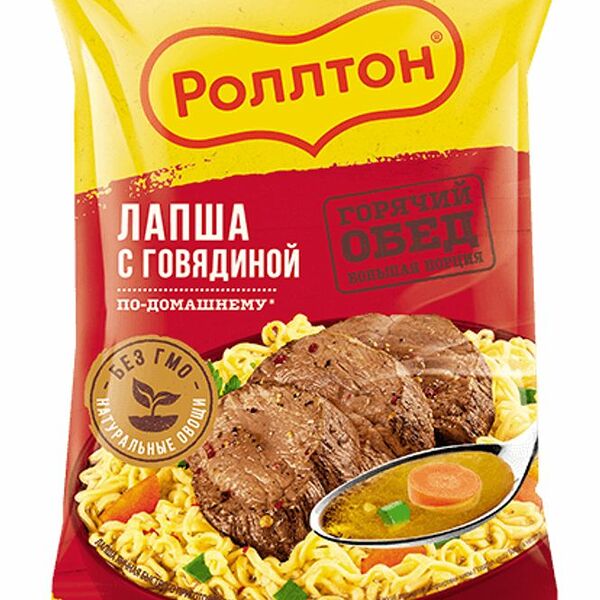 Вермишель Роллтон По-домашнему с говядиной 85г
