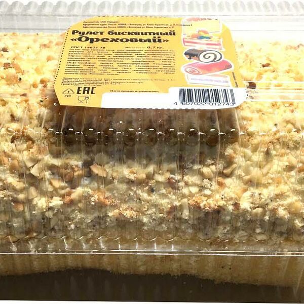 Рулет Парадокс Ореховый бисквит 600 г