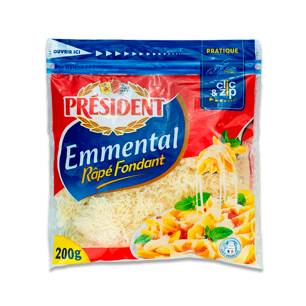 Сыр President Эмменталь 45% тертый твердый 200 г