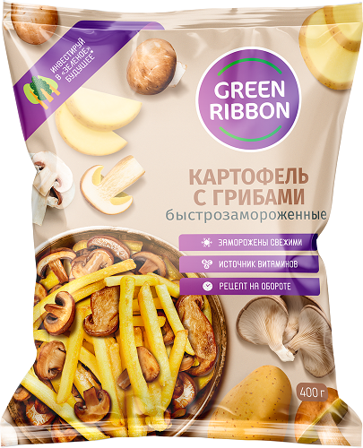 Картофель с грибами Green Ribbon быстрозамороженный