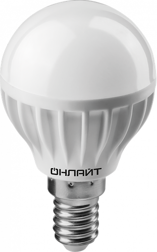 Лампа светодиодная ОНЛАЙТ Шар 6Вт E14 холодный, Арт. 61136