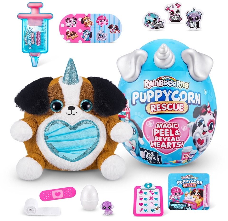 

Игровой набор Zuru Rainbocorns сюрприз в яйце Puppycorn Rescue плюш щенок мини питомец в яйце, наклейки, в ассортименте, Китай