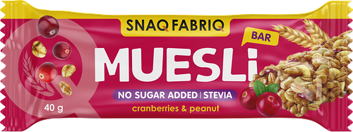 Батончик мюсли Snaq Fabriq Muesli Клюква без сахара, 40 г