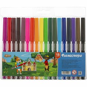 Фломастеры №1 School Шустрики, 18 цветов