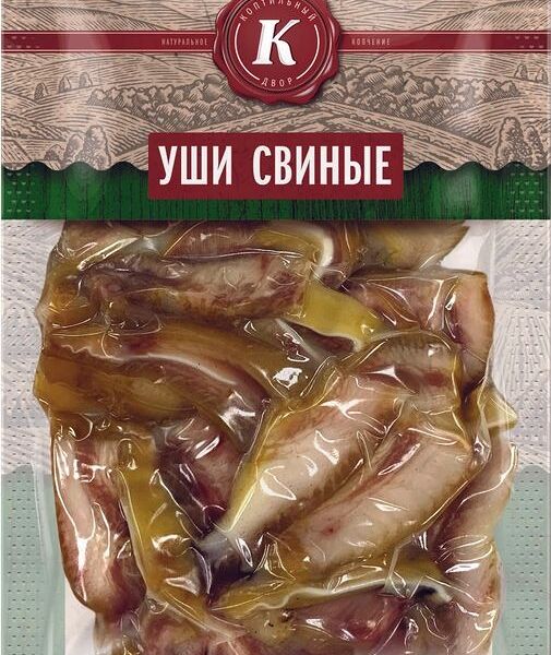 Уши свиные Коптильный Двор копчёно-варёные, 100г