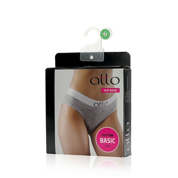 Женские трусы Atto Basic Slip серые, M