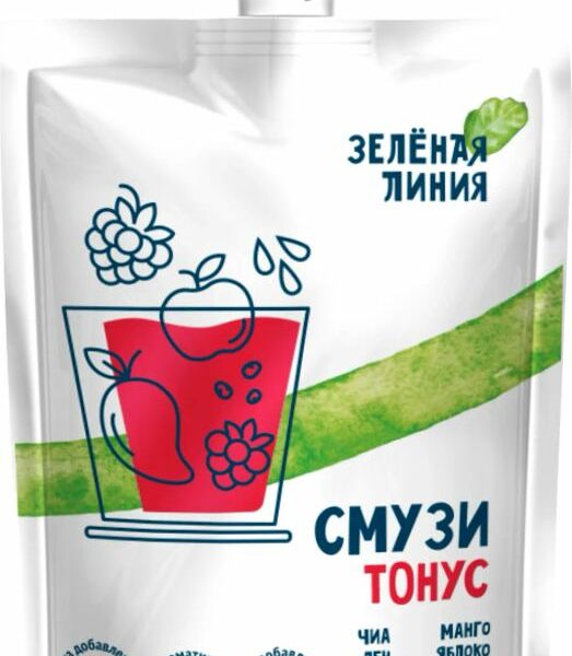Пюре Смузи Тонус с семенами чиа и льна Зелёная Линия