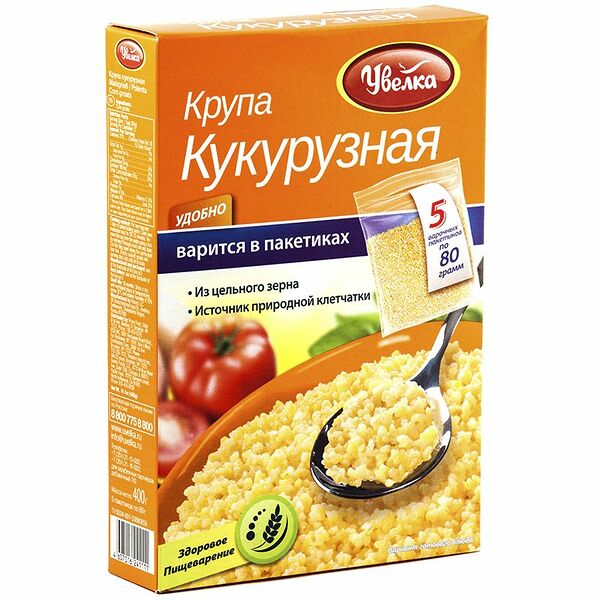 Крупа кукурузная Увелка, 5×80 г