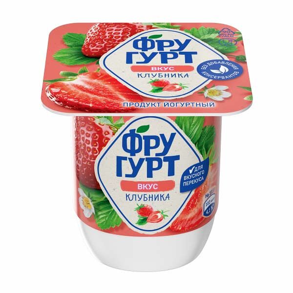 Продукт йогуртный Фругурт 2.5% 115гр Клубника Пастеризованный
