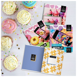 Тетрадь LOREX А5 48 л. кл. скреп. INSTA FOOD мел. карт. soft touch лак выб. лак конгрев офс. двойная обложка запеч. форзац