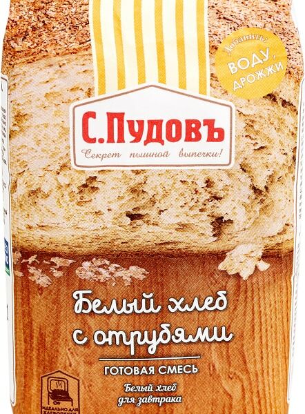 Смесь для выпечки С.Пудовъ Белый хлеб с отрубями 500г