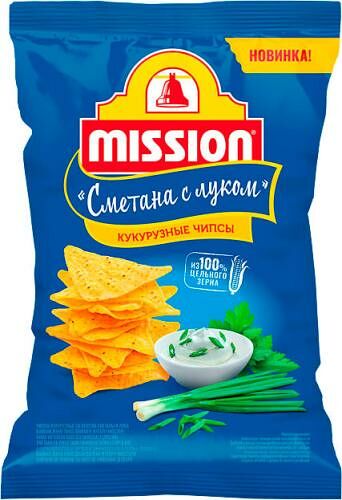 Чипсы Mission кукурузные со вкусом сметаны и лука 90 г