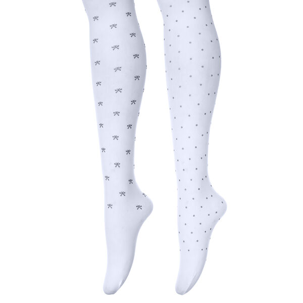 Galante колготки детские с декором, 85% полиамид, 15% спандекс, 104-110/116-122/128-134, цвет белый,