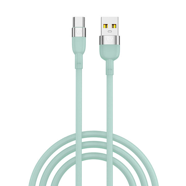 By кабель для зарядки live type-c, 1м, 3a, быстрая зарядка qc 3.0, силиконовая оплетка, салатовый