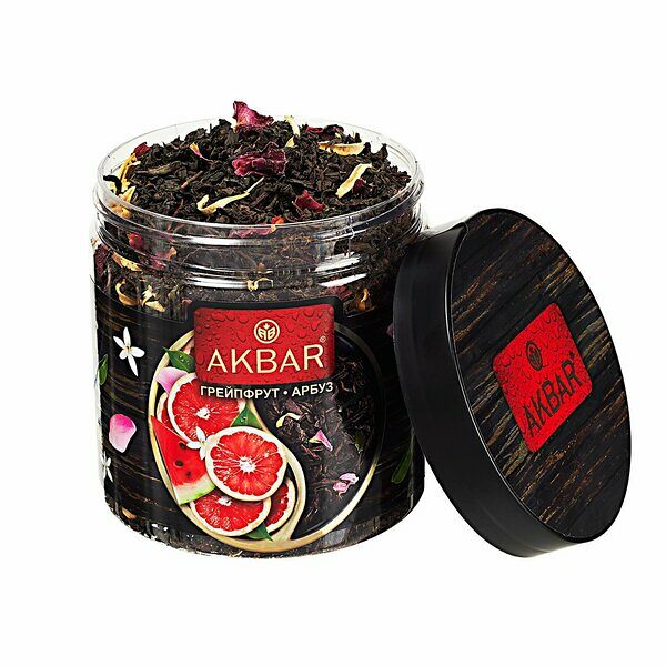 Чай черный Akbar листовой Грейпфрут и арбуз, 100 г