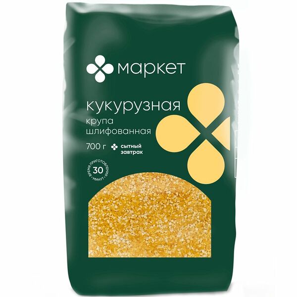 Крупа кукурузная шлифованная №4 Маркет, 700г