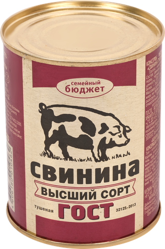 

Свинина тушеная Семейный бюджет высший сорт ГОСТ 338 г